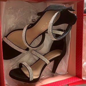 black and silver heels